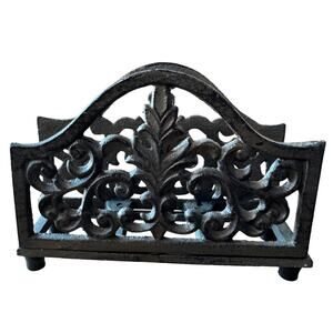Vintage Cast Iron Scroll Work Napkin Holder